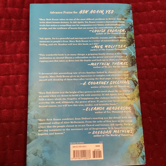 Ask Again, yes by Mary Beth Keane. Fiction book - Picture 2 of 2